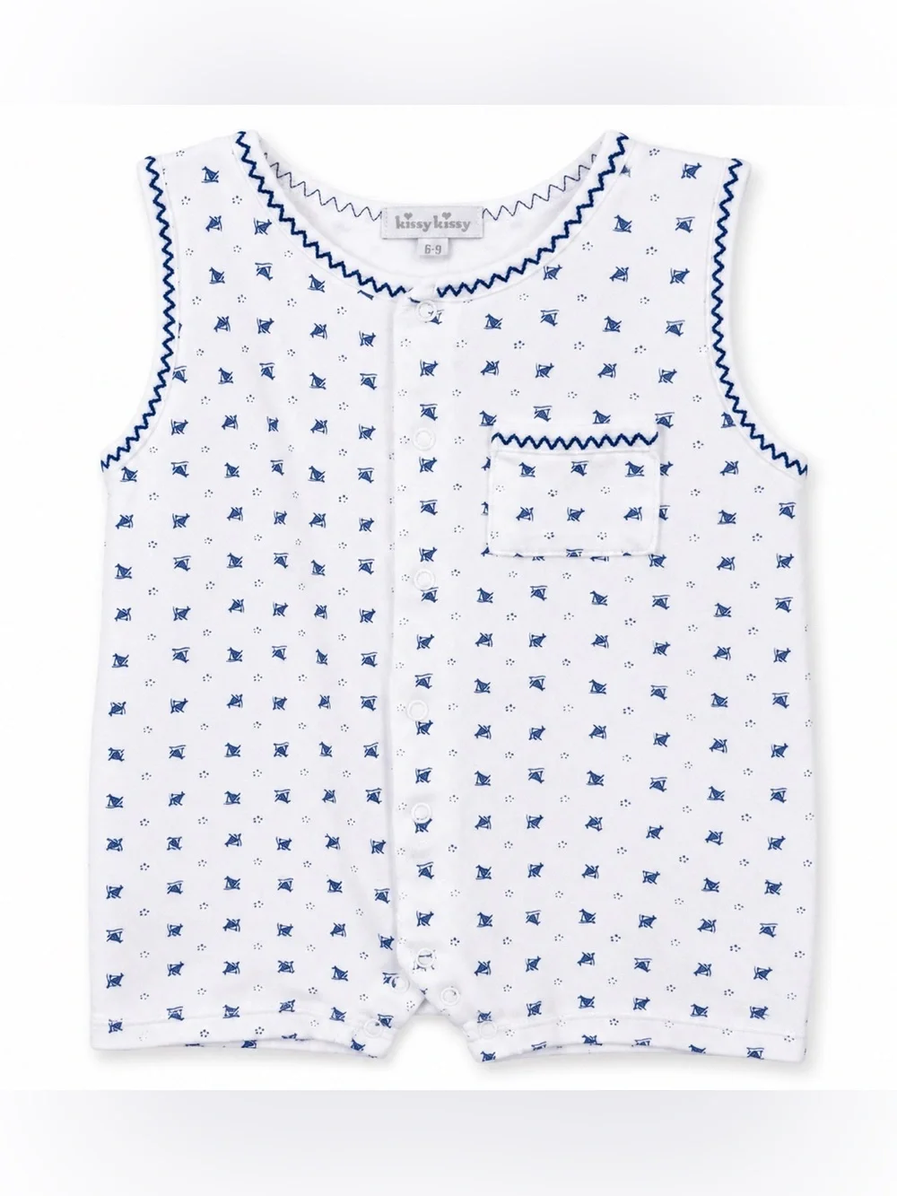Kissy Kissy Pima Cotton Onsie Sailboat 6-9 months